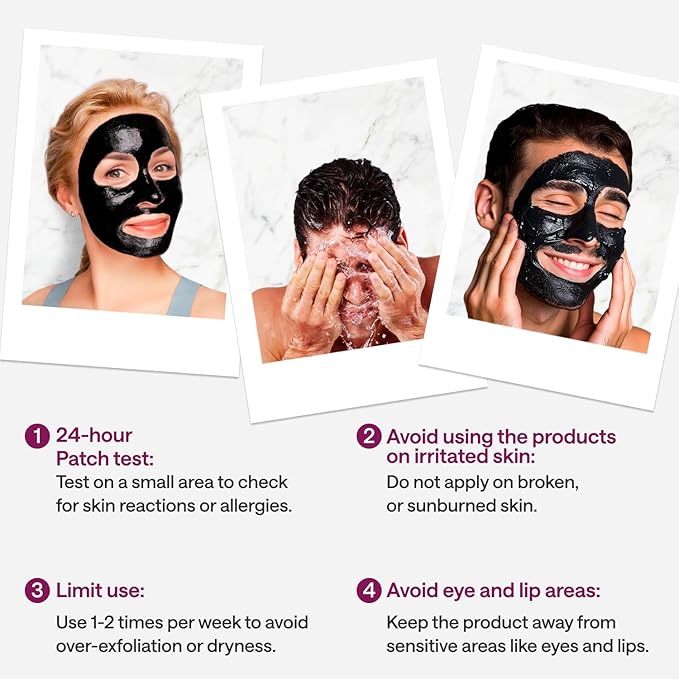Ultimate Charcoal Skincare Bundle - Korean Charcoal Face Scrub & Peel Off Mask for Women & Men - 14 Exfoliating Scrubs & 1 Face Peel Mask for Blackheads & Pores