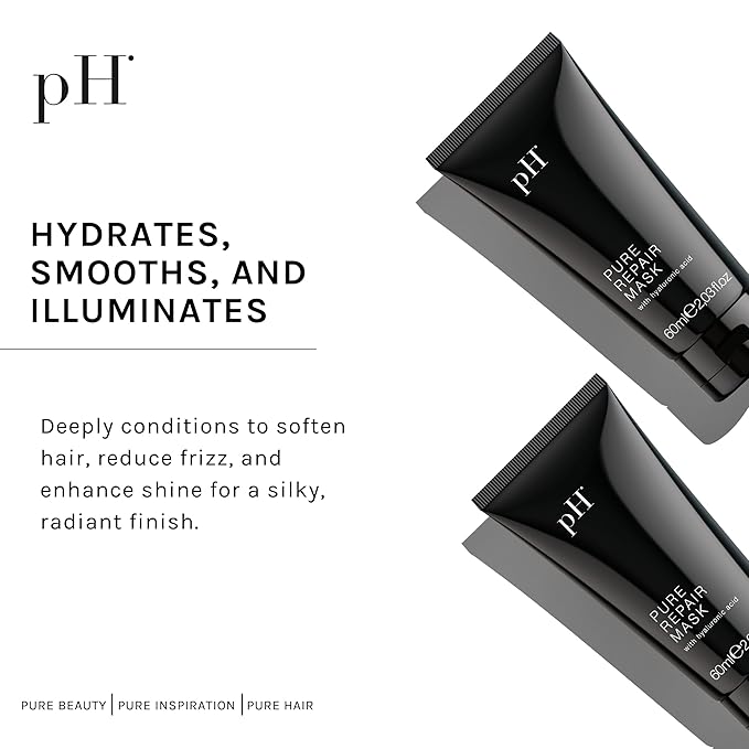 pH PURE HAIR Pure Repair Hair Mask - Revitalizing Treatment for Damaged Hair, 2.02 Oz