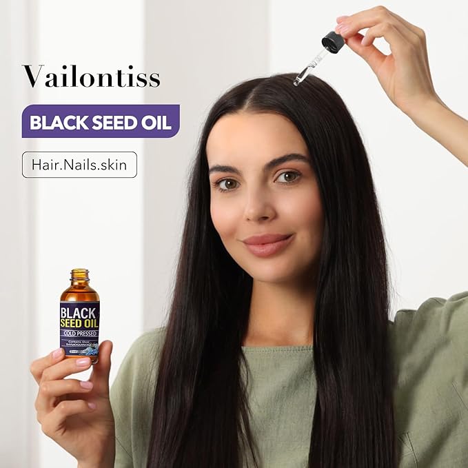 Black Seed Oil - Hair Growth Oil, Carrier Oil for Relaxing Massage and Body Oil, Black Seed Oil for All Hair Types and Skin(Black Seed Oil, 2 Fl Oz)