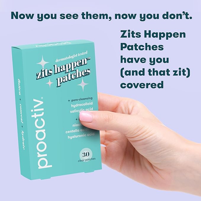 Proactiv Zits Happen® Hydrocolloid Acne Patches- Pimple Patches for Face and Back Acne with Pore Cleansing Salicylic Acid- 30 Count