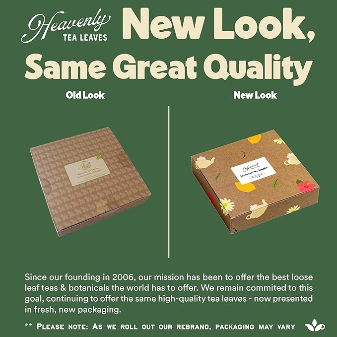 Heavenly Tea Leaves 9 Flavor Variety Pack Loose Leaf Tea Sampler (Approx. 90 Cups) - Green, Herbal, Black, White Teas - Great Iced or Hot - High to No Caffeine - Mother's Day Tea Gifts for Mom