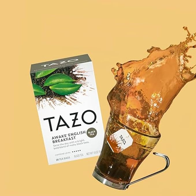 TAZO Organic Awake English Breakfast Black Tea Bags, 96 Total Tea Bags (16ct - Pack of 6)