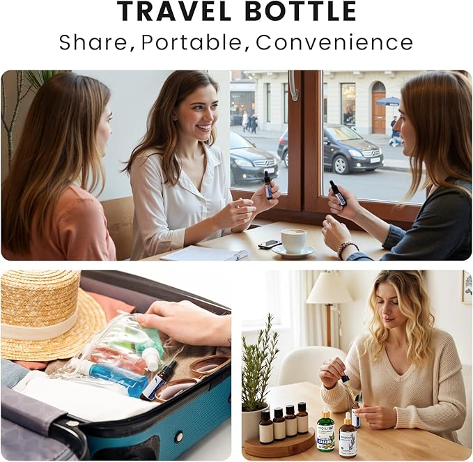 HIQILI Rosemary Oil for Hair Growth, Alleviate Hair Loss, Reduce Dandruff and Relieve Greasiness of The Scalp, Includes Travel Bottle - 3.38 Fl Oz/100 ML