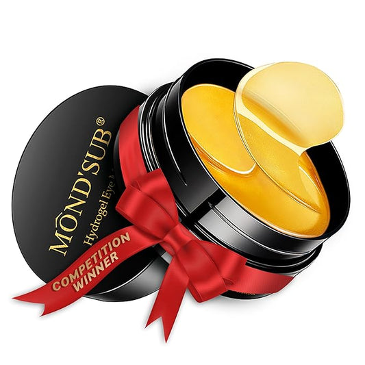 Eye Gel Patches & Collagen Eye Masks Set (60 each) - Golden Glow & Chlorophyll Algae Duo - 2-in-1 Treatment for Dark Circles, Puffiness, Wrinkles, Eye Bags - Revitalizing Eye Care