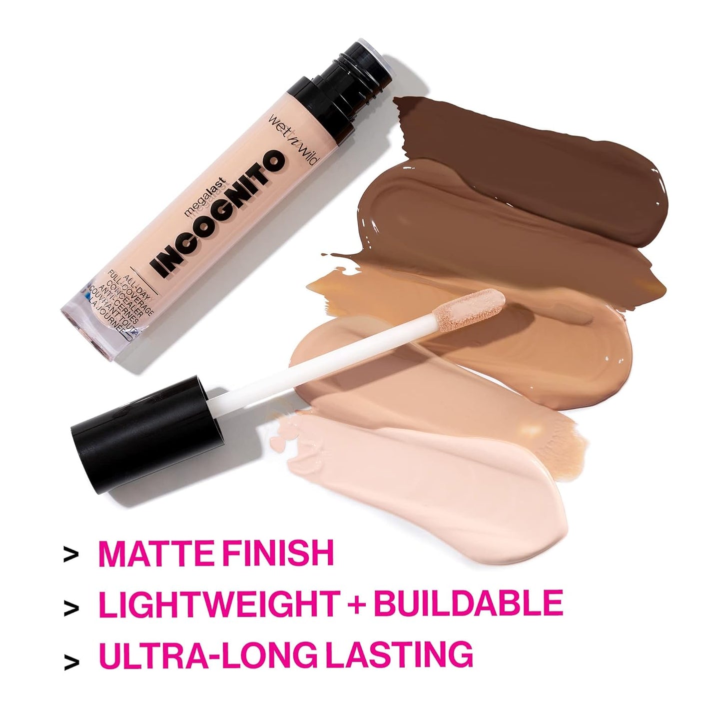 wet n wild Mega Last Incognito All-Day Full Coverage Liquid Matte Concealer Deep,1114054