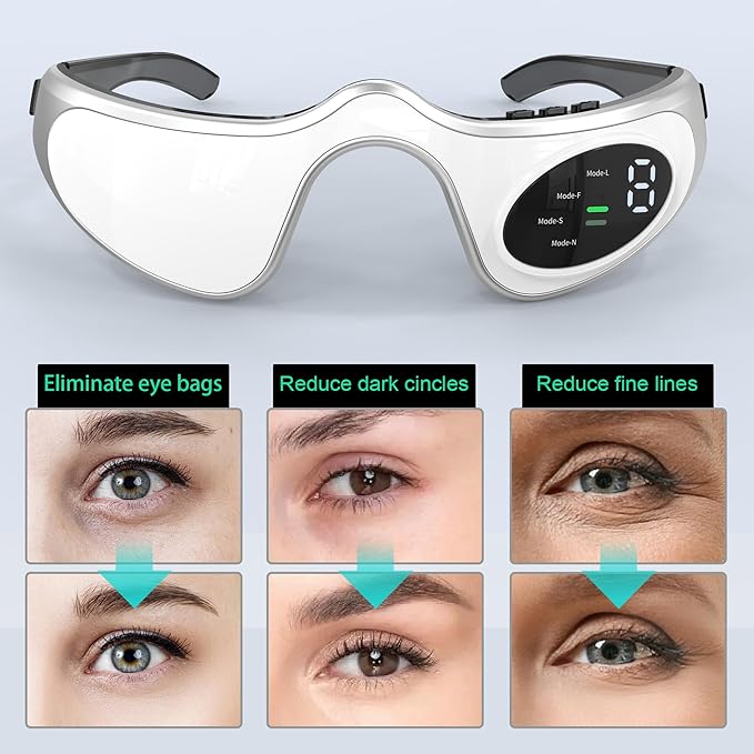 Under-Eye Red Light Therapy Device, Glasses for Dark Circles, Eye Bags, and Wrinkles