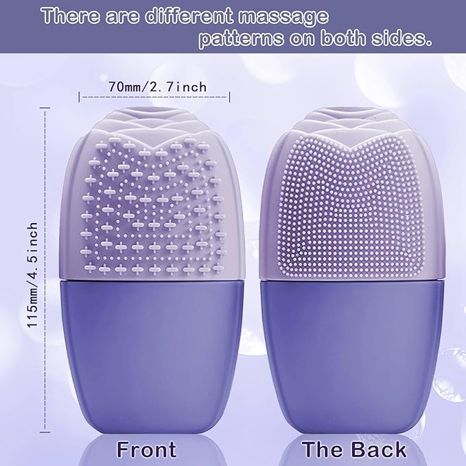 XHJRI Ice Face Roller Massager,Ice Cube Roller for Face, Eyes and Neck Naturally Conditioning and Skin Care,De-Puff Eye Bags,Reduce Migraine Pain,Reusable Massage Silicone Ice Mold (New Purple)