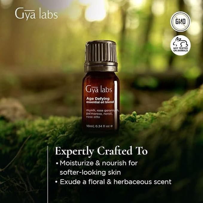 Gya Labs Age Defying Essential Oil Blend - 100% Pure Natural Age Defy Essential Oil - Soothing & Rejuvenating (0.34 Fl Oz)