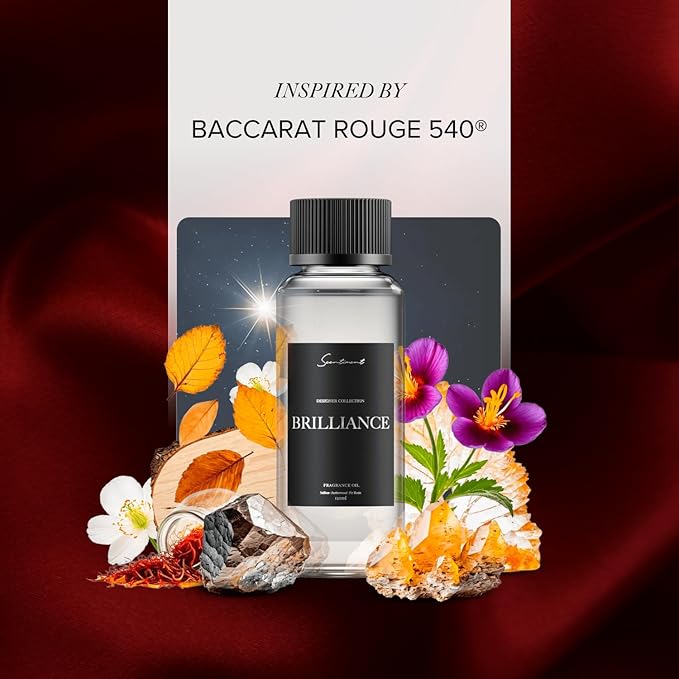 Brilliance Designer Collection Diffuser Oils | Aromatherapy Home Fragrance | Luxurious Scent with Notes of Saffron, Amberwood, Fir Resin (120 mL)