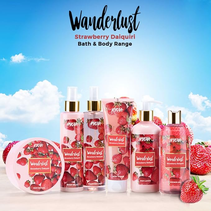 Nykaa Naturals Wanderlust Body Milk - Strawberry Daiquiri for Women - 6.76 oz Body Milk