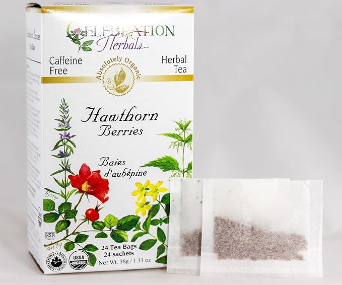 Celebration Herbals Organic Hawthorne Berries Tea Bags 24 Count