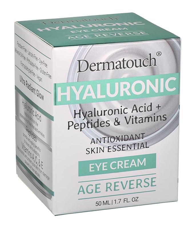 DERMATOUCH Hyaluronic Acid Eye Cream with Peptides & Vitamins, 1.7 fl oz