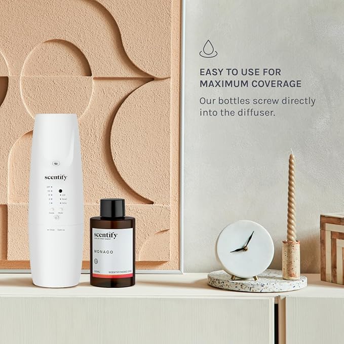 Scentify Monaco Aroma Oil Refill Scent for Oil Diffusers - Saffron, Jasmine, Amber, Cedar Scents - Luxurious Relaxing Aromatherapy Diffuser Fragrance 100ml, 3.38 oz