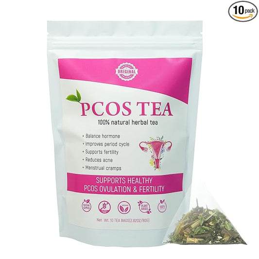 Laicuherb PCOS Spearmint Tea, for Women Hormone Balance & Promote Relaxation and Helps with Hirsutism and Acne, 10 Tea Bags Organic Spearmint Tea for Healthy Ovulation and Fertility