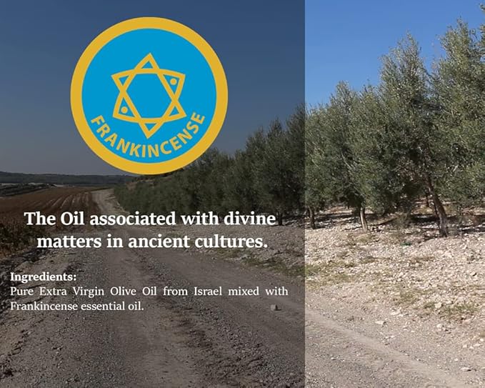 Frankincense Anointing Oil from Israel, Holy Spiritual Oils Bottles from Jerusalem Blessed, Handmade with Natural Ingredients and Blessed for Wedding Ceremony, Religious Use, 0.25 Fl Oz