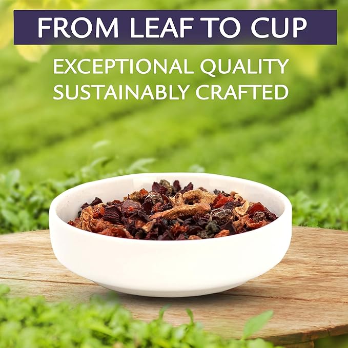 Birdsong Hoopoe Superfruit: Honeybush Herbal Tea, 100% Organic Caffeine Free Tea with Natural Sweet and Fruity Flavor, Honey bush Decaffeinated Loose Leaf for Men Women Children