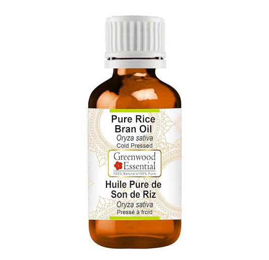 Pure Rice Bran Oil (Oryza sativa) Cold Pressed 30ml (1 oz)