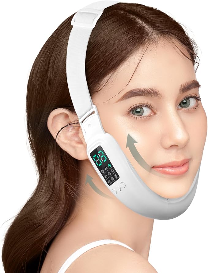 V-Face Electric Double Chin Device with 8 Modes & 15 Gear Adjustable Intensities - Intelligent V-Face Machine for Contouring Double Chin - H092