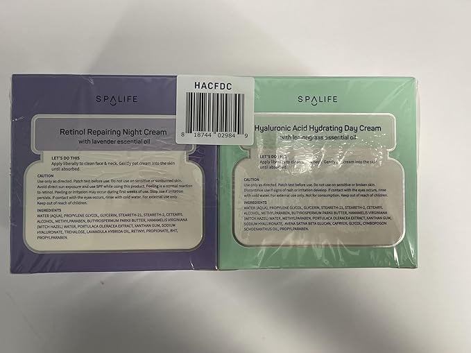SpaLife Hydrating + Repairing Day to Night Cream Duo – Day & Night Cream Set – For Dry Skin, Fine Lines & Wrinkles, Firming, Color Correcting, Retinol & Hyaluronic Acid Moisturizers