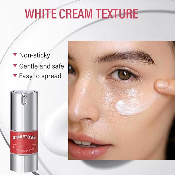 Retinol Eye Cream for Dark Cir-cles - Eye Cream Anti Aging - Hydrating eye Care Products - Eye Serum - Anti-Wrinkle Eye cream for Puffiness and Bags - Nourishing Skincare for Girls 10-12