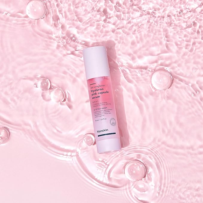 Hanskin Real Complexion Hyaluron Pink Capsule Serum with Vitamin B12, Intensive Moisture Deep Hydration, Hyaluronic Acid [50ml]