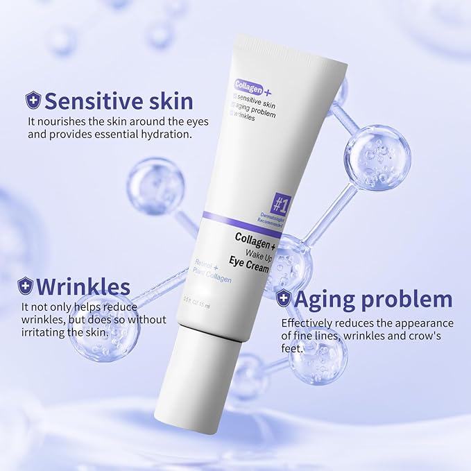 Retinol Under Eye Cream for Dark Circles and Under Eye Puffiness, Eye Repair Cream, 2 PCS Anti-Aging Hyaluronic Acid, Collagen Reduce Wrinkles Eye Cream, Lift, Firm Eyes Skin