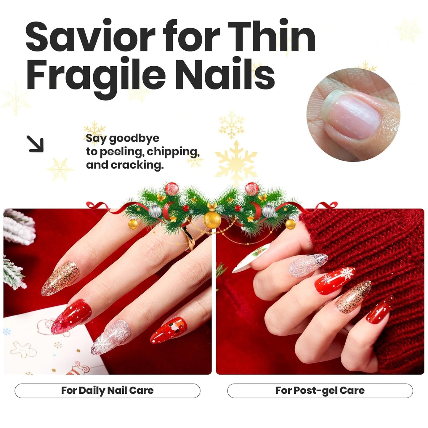 Beetles Red Nail Polish: 6Pcs Glitter Burgundy Red Sparkle Nail Polish Set, Quick Dry & Long Lasting Brilliant Overture White Silver Diy 4th of July Nail Art Design Gifts for Women