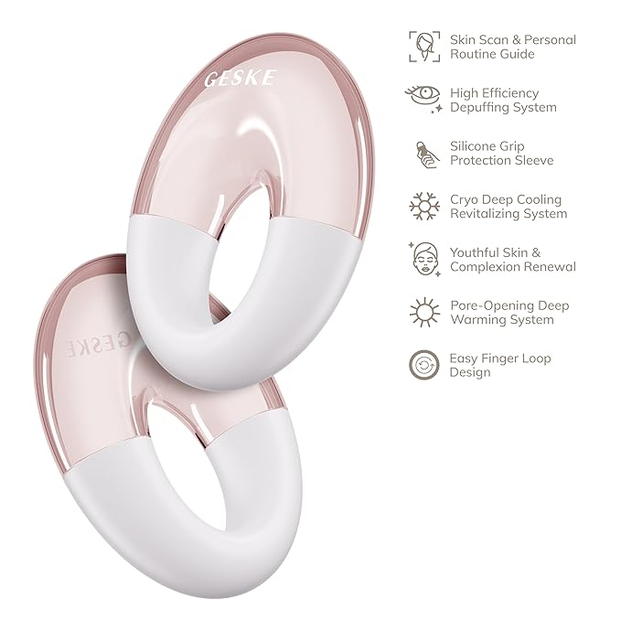 SmartAppGuided™ Cool & Warm Eye Massager | 7 in 1 | Multifunctional Massager | Eyes & Face | Battery-free Cooling & Warming | Firms, Relaxes & De-Puffs Skin | Ring-shaped Design for Easy Grip