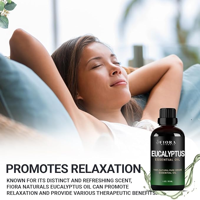 Eucalyptus Essential Oil - 100% Pure Eucalyptus Oil for Diffuser, Humidifier, Sinus, Cold, and Aromatherapy - Natural Eucalyptus Oil for Skin, Hair, Scalp and Massage
