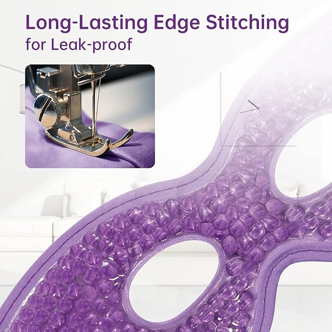 Ice Pack for Eyes - 2 Pcs Reusable Hot Cold Compress Gel Bead Cooling Mask for Puffiness, Dark Circles, Bags, Dry Eyes, Headaches, Migraines, Stress Relief (Purple)