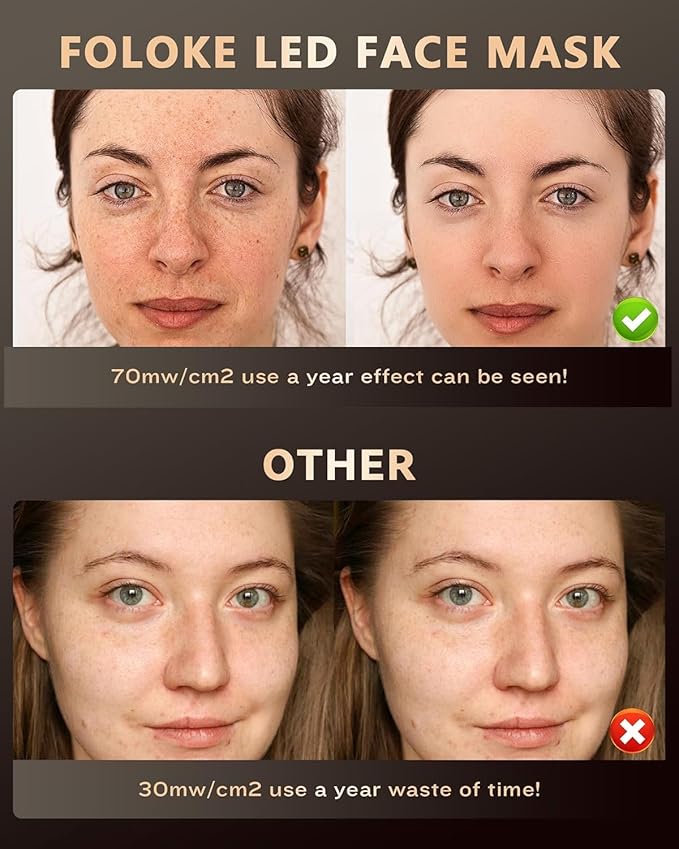 LED Light Therapy Face Mask, Red Light for Skin Rejuvenation, Blue for Relief and Repair, Enhanced Skin Restoration and Double Rejuvenation Effect