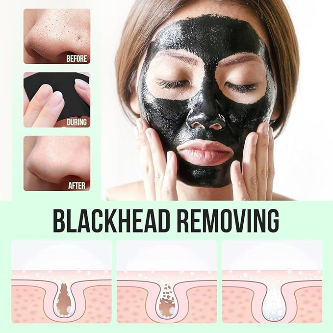 Blackhead Remover Mask - Charcoal Peel Off Nose Blackhead Remover, Pore Remover, Deep Cleansing for Face Nose Blackhead Pores Acne for All Skin Types