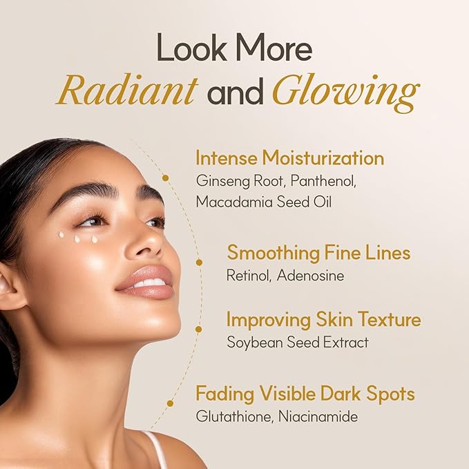 The Face Shop Ginseng Glow Eye Serum - Reduces Visible Dark Circles & Wrinkles, with Korean Ginseng, Retinol, Anti Aging, Korean Skincare, 100ml / 3.3 fl. oz.