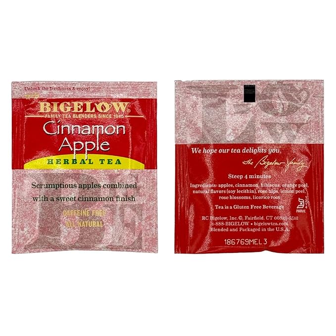 Bigelow Caffeine Free 6 Flavor Herbal Tea Variety Pack - Decaf Tea with Mint Medley, Cinnamon Apple, I Love Lemon, Orange & Spice, Cozy Chamomile, Cranberry Apple (30 Total Herbal Tea Bags) - Herbal Tea Sampler by Dr. Variety