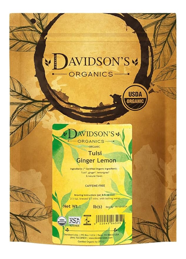 Davidson's Organics, Tulsi Ginger Lemon, Loose Leaf Tea, 16-Ounce Bag