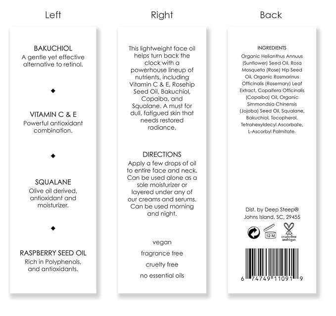 Deep Steep- Skin Care Line- Face Oils (Anti-Aging Face Oil, 1 oz)