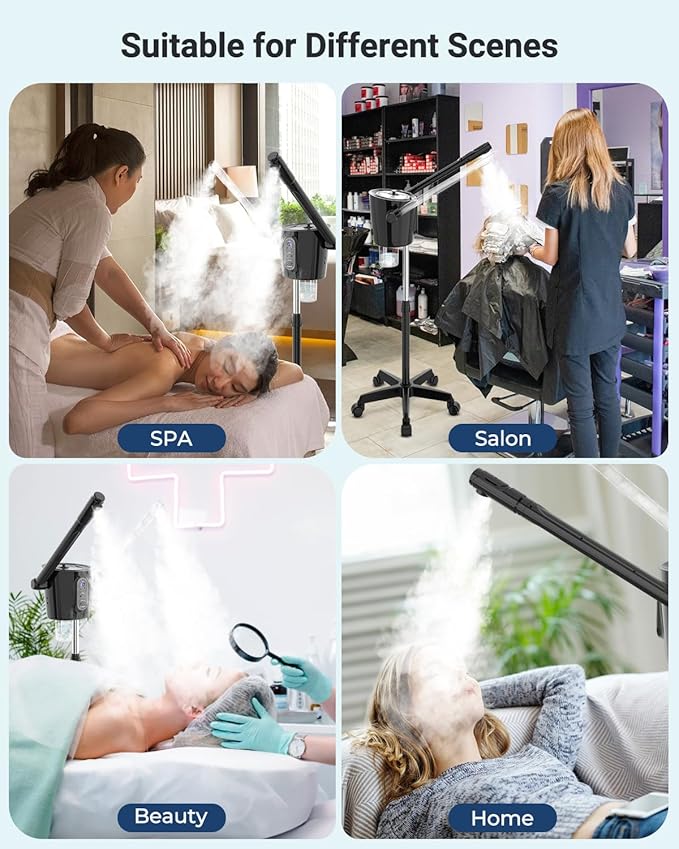 Kingsteam 2-in-1 Hot & Cold Facial Steamer with Ozone & Ionic Technology,Deep Cleansing & Moisturizing,30-Min Timer,Large Water Tank for Professional Estheticians, Beauty Salons & Home Use