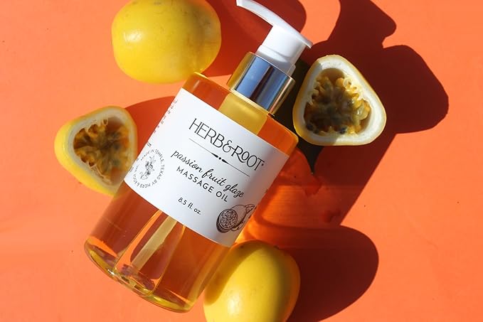 Passion Fruit Massage Oil, Non-Sticky Plant-Based Oil Blend That Leaves Skin Smooth and Soft Made with Real Maracuja Oil
