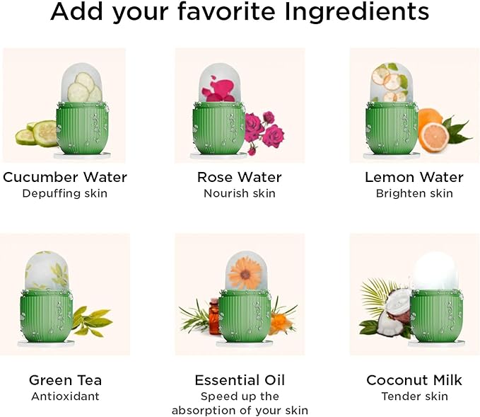 ROSELYNBOUTIQUE Ice Roller for Face Massager Self Care Gifts for Men Women Facial Skincare Tools (Green)