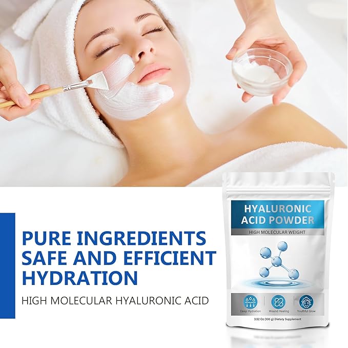 Hyaluronic Acid Powder for Face & Skin | Deep Hydration & Wrinkle Reduction | Pure Hydrating Powder for DIY Face Masks, Serums & Lotions