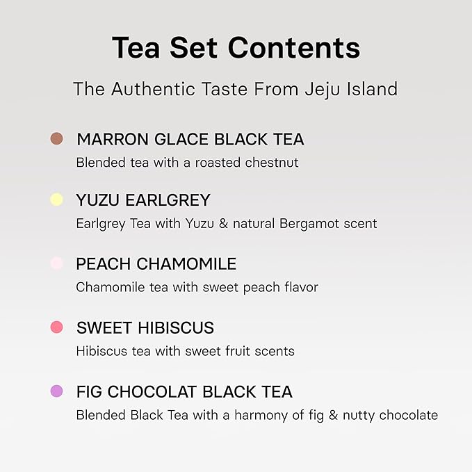 OSULLOC Premium Tea Collection (40 count, 10 flavors x 4 ea), Assorted Tea bag Sampler, Premium Organic Pure & Blended Self Care Gift Set box from Jeju for Tea lovers