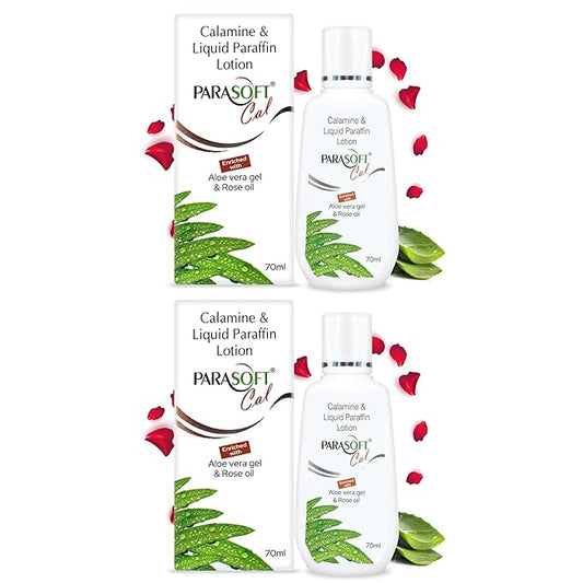 Cal Body Moisturizing Lotion With Calamine, Aloe vera And Rose Oil for Soothing, Restoring & Relief Irritating Rashes - 70 ml (Pack of 2)