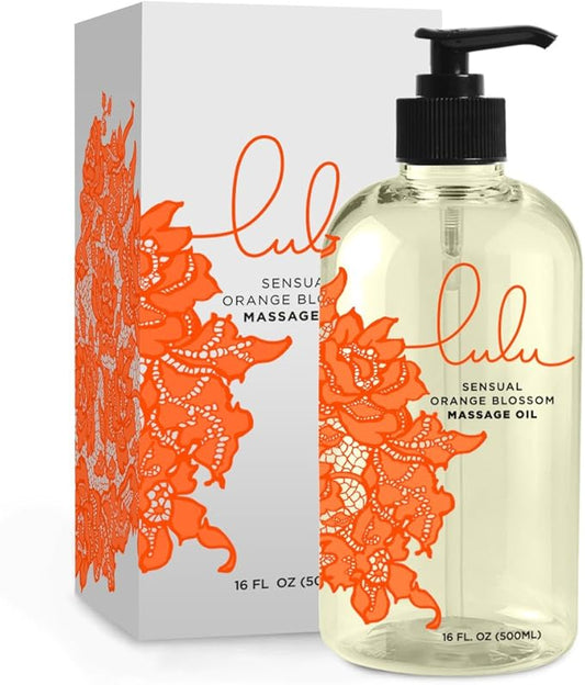 Lulu Orange Blossom Massage Oil. with Jojoba and Essential Oils. for Massaging 16 Ounce.