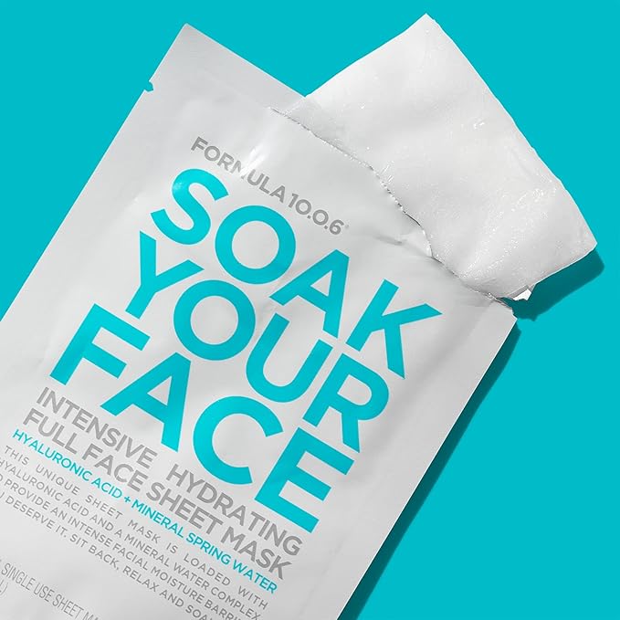FORMULA 10.0.6 - Soak Your Face Intensive Hydrating Sheet Mask 3 clothe masks