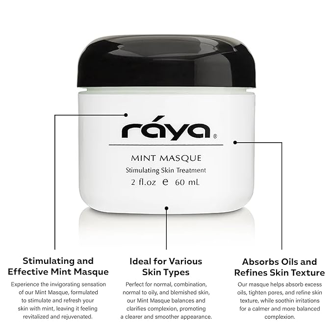 Raya Mint Masque (603) | Cooling and Refreshing Facial Treatment Mask Combination for Oily and Break-Out Prone Skin, Moisturizing,Tightening Pores, Refining Complexion, Paraben-free - 60ml