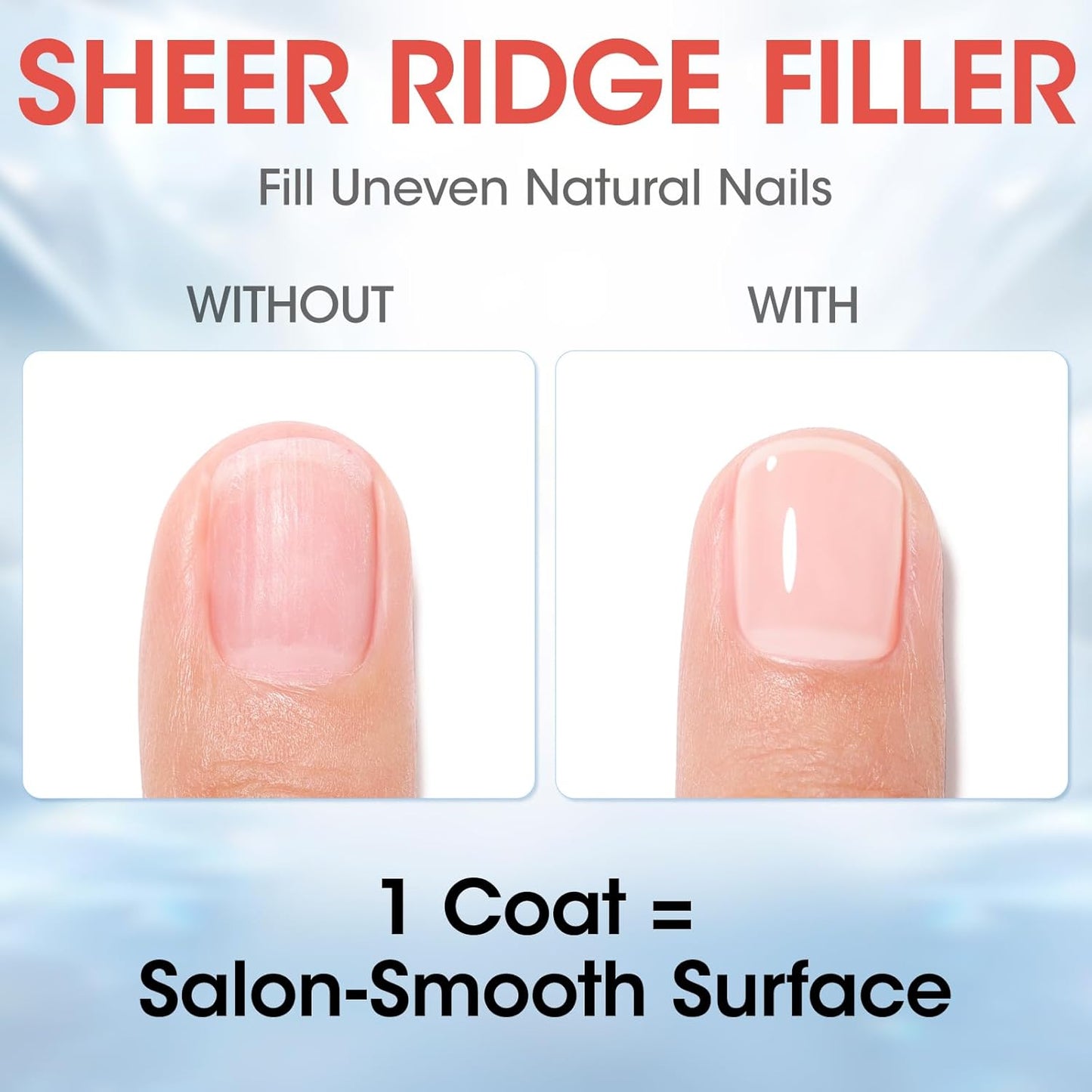 GELLEN 4‑in‑1 Clear Nail Polish Base Coat Sheer Tinted Cream Milky, Ridge Filler For Nails, Nail Strengthener Concealer, Calcium Formula Smoothes Strengthens Nails, Enhances Natural Look, HEMA Free