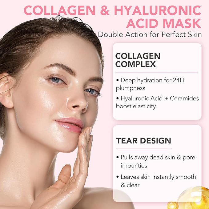 Collagen Night Wrapping Mask, Collagen Face Mask, Elasticity & Hydration Care, Reduces Sagging & Dullness 2.53 fl.oz