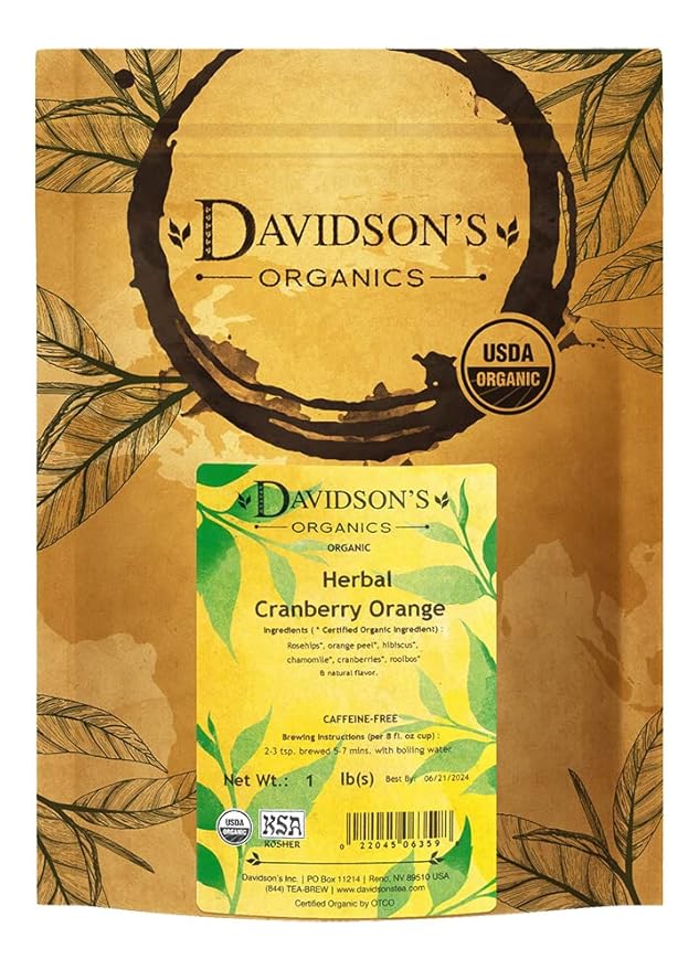 Davidson's Tea Bulk, Herbal Cranberry Orange, 16 Ounce