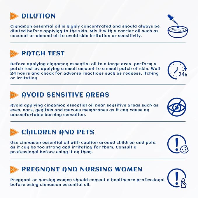 HIQILI Cinnamon Essential Oil for Spary, Diffuser, Garden and Kitchen - 100% Pure Natural - Indoor and Outdoor, 3.38 Fl Oz