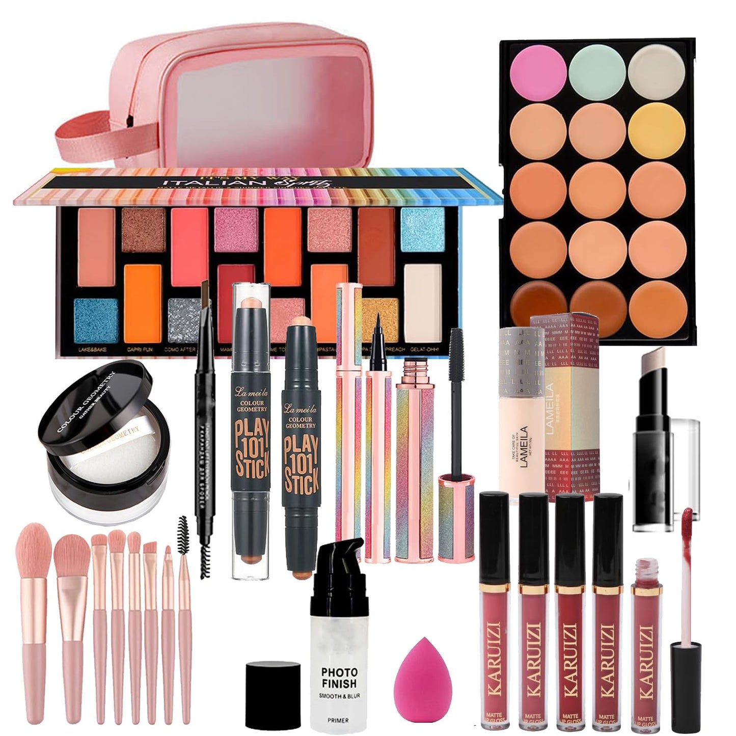Makeup Sets Teens Makeup Kit for Women Full Kit Make up Kit Makeup Kits for Women Gift Eyeshadow Palette Concealer Palette Lipgloss Foundation Liquid Concealer Makeup Brushes Makeup Powder